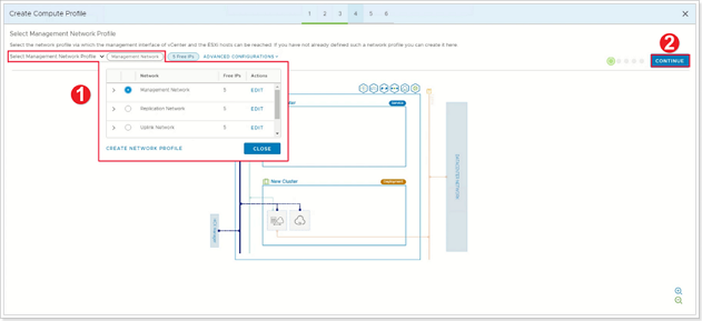 Select Management Network Profile